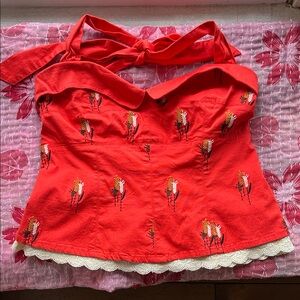 Vintage Anthropologie Floreat Halter Top